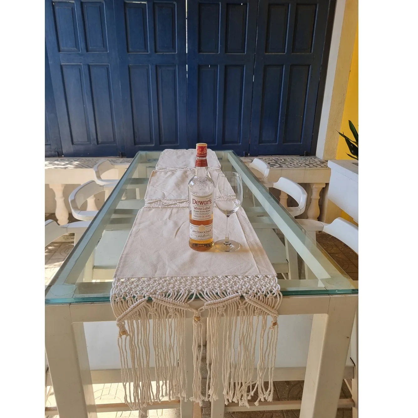 Handmade Macrame Wall Decor Eco-friendly Natural Vintage Yarn Cotton Fiber Bohemian Fabric Wall Hangings Clock