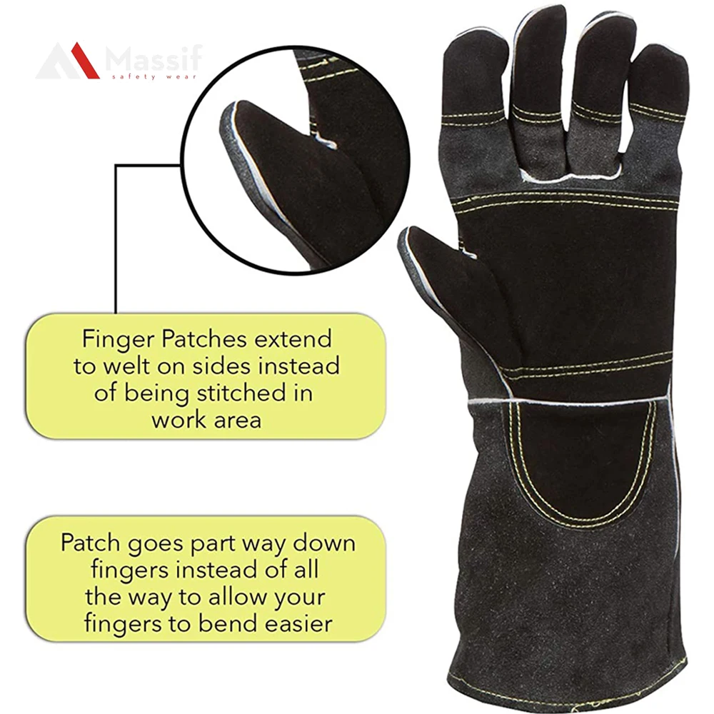 Customizede size leather welding work gloves