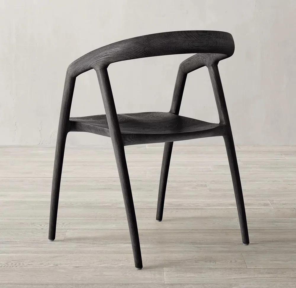 Elegant Mid Century Modern Style Solid Oak Wood Dining Chair for Restaurant Dining Room
