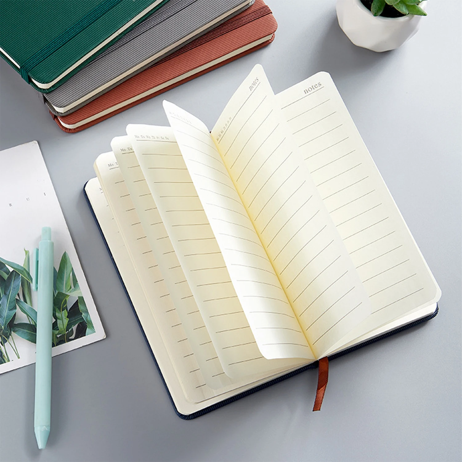 Low MOQ Wholesale 2025 Personalized Agenda Custom Logo Printing A5 A6 PU Hard Cover Planner For School Student Journal Notebook