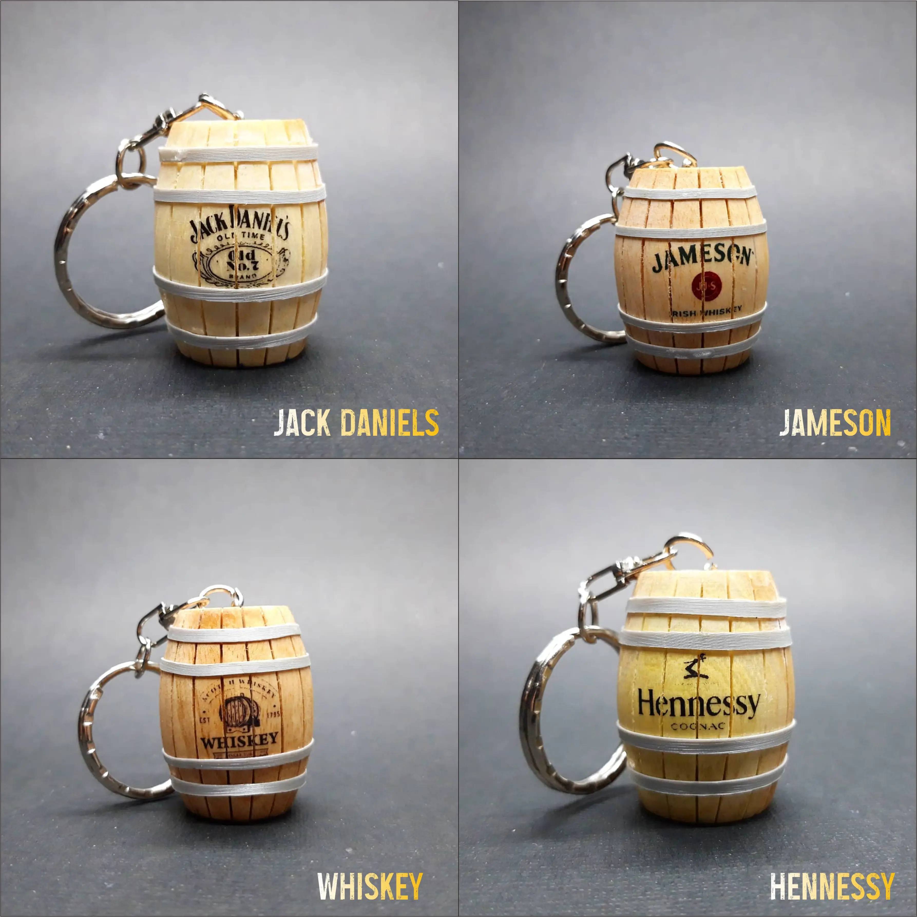 Wooden barrel keychain Customized desigen and logo Gifts and Souvenir company
