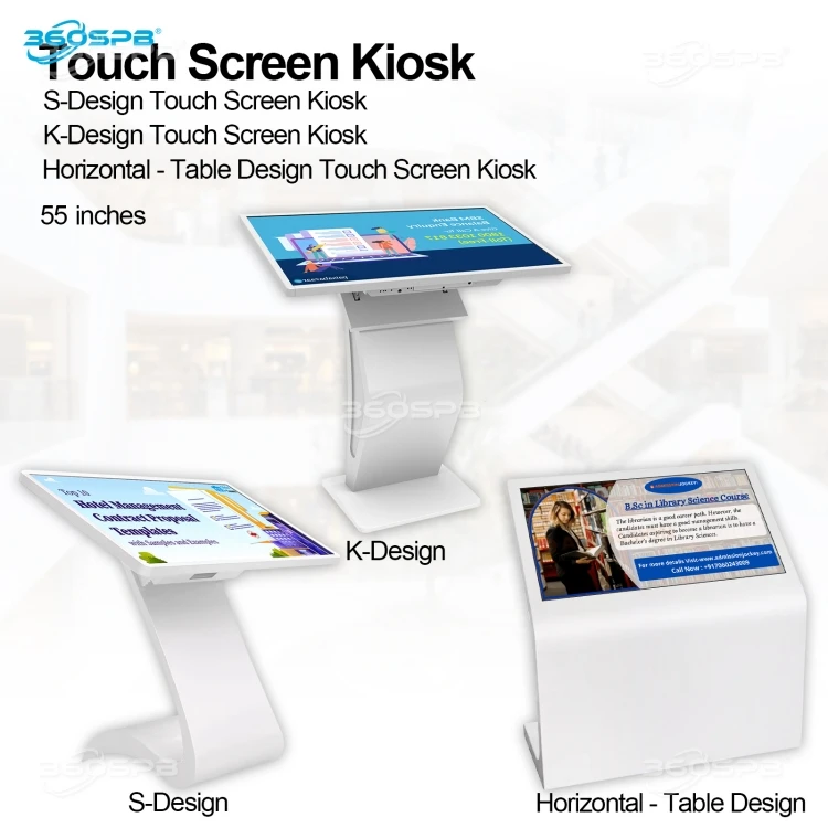 360SPB ITK55S Horizontal Advertising Machine Floor Query Machine All In One Machine Touch Screens Kiosk For Self-service Display