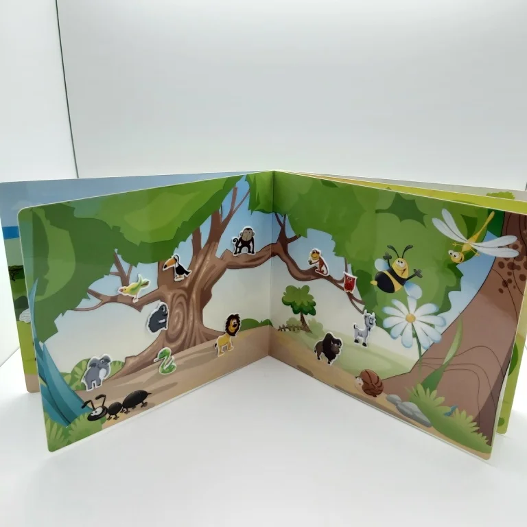 TOUR IN THE ZOO new hot sell washable reusable TPE sticker TPR silicon board game stick book for kids custom design