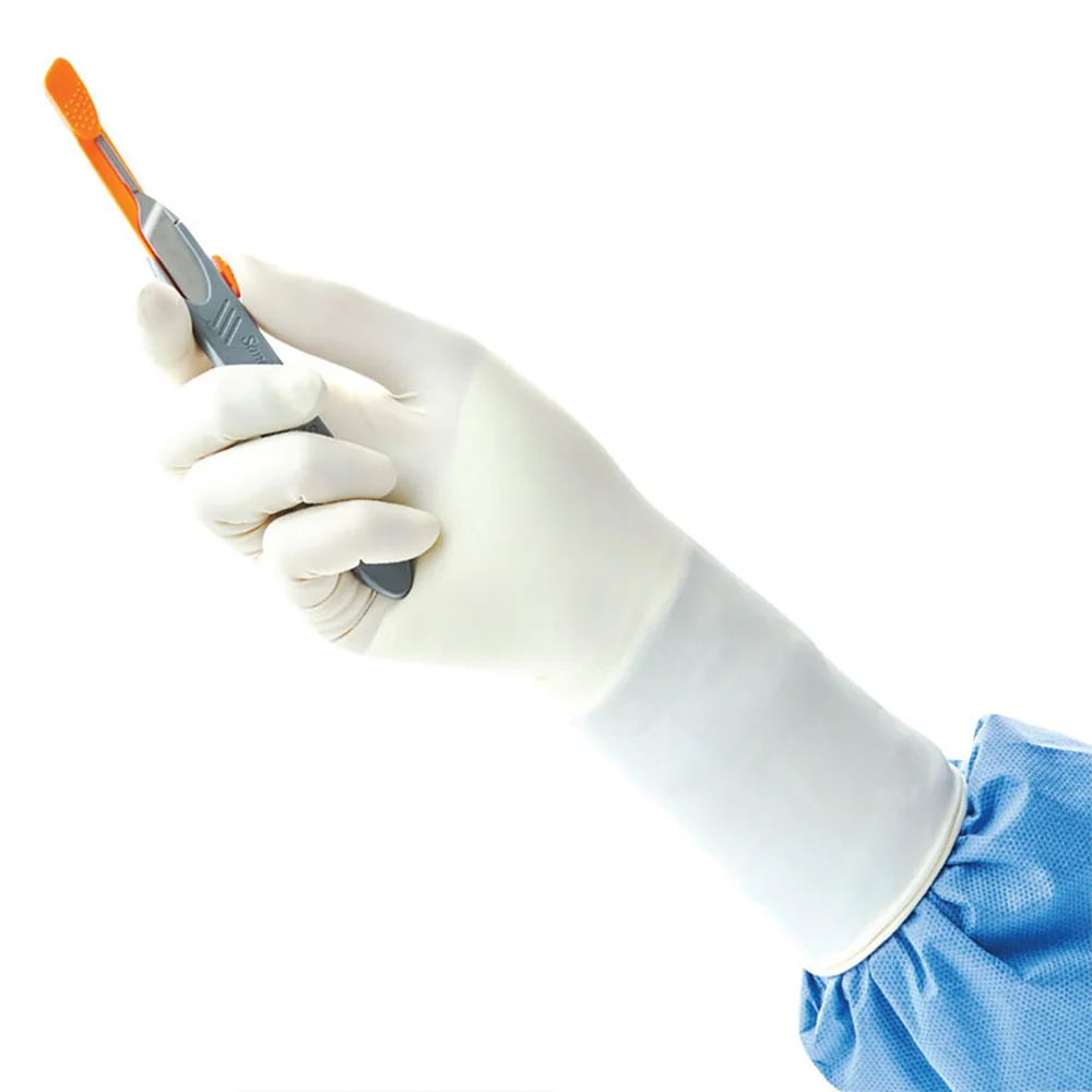 wholesale custom 6 mil hand specific sterile disposable latex surgical powder free gloves all sizes