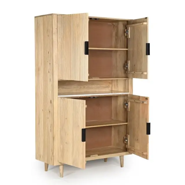 Designer Marine Carter Collection Natural Finish Media Cabinet Sideboard For Dining Living Room Cabinets Furniture