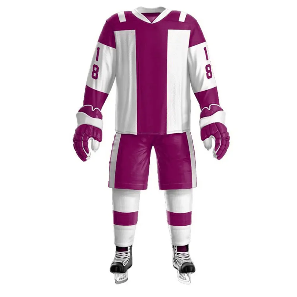Premium Quality Factory Manufacture Ice Hockey Jersey And Pant Sets Wholesale Price Ice Hockey Uniform