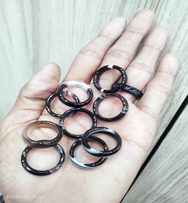 Handmade Agate Gemstone Crystal Quartz Jade Rings with Natural Stones New Collection for Fashion Jewelry