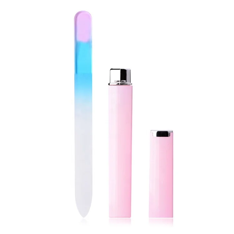 Professional hot selling manicure glass file crystal nail file with case