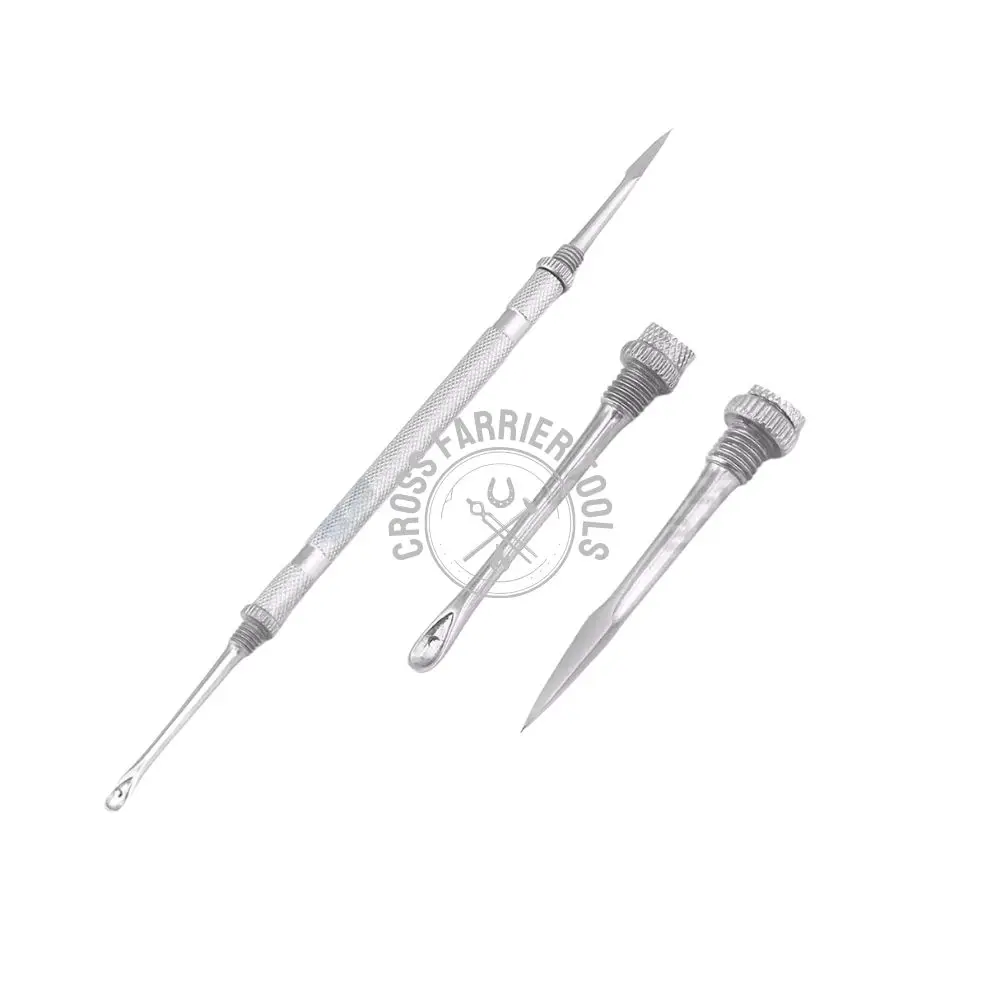Custom Stainless Steel Lancet Extractor for Face Skin Care Blackhead & Whitehead Acne Spot Remover Tool Kit Black & White