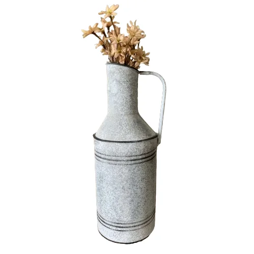 Galvanized Silver Metal Vase Flower Vases Of Best  Design Top Quality Decorative Flower Vases With Sizes 13.5 x 13 x 36.5 cm