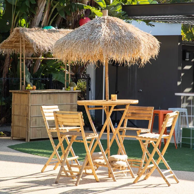 Patio Umbrellas Outdoor Garden Backyard Sand Beach Bamboo Umbrella Resort Furniture and Decor Accessories