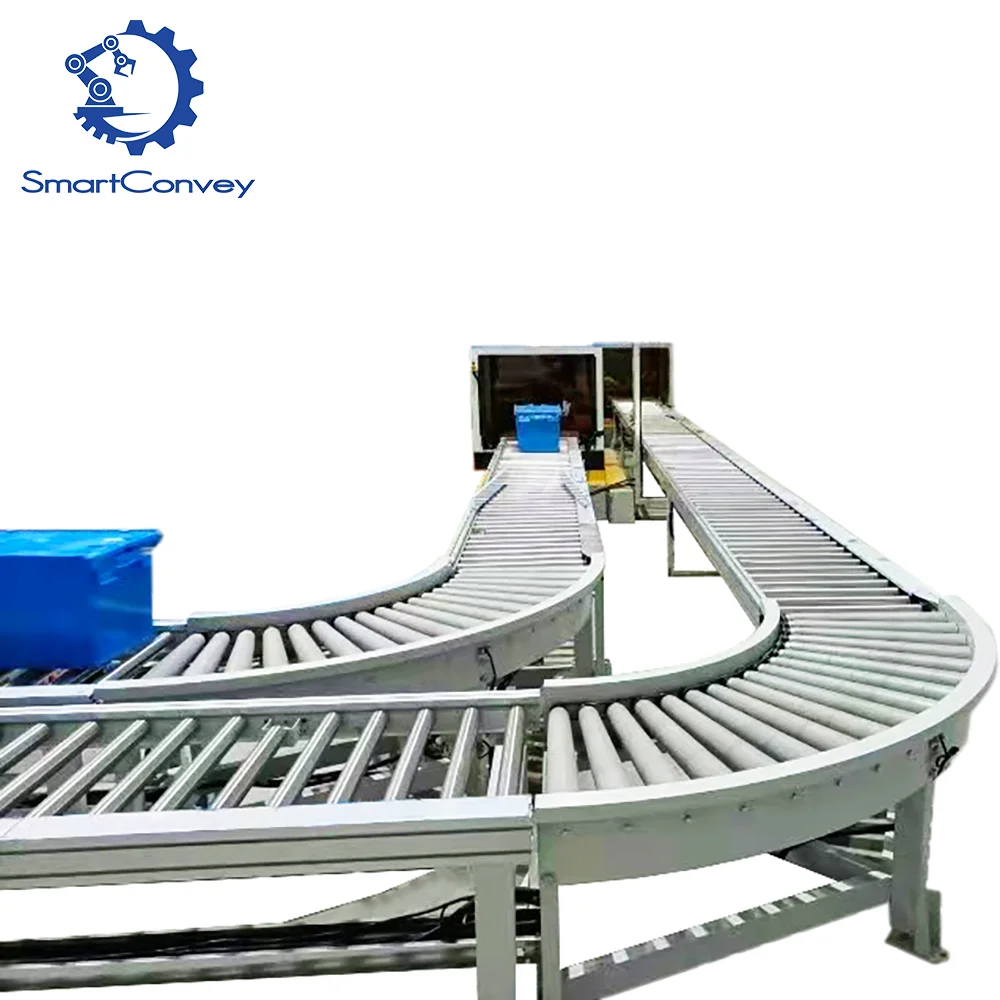 Industrial Factory Electric Power 90 Degree 180 Degree Turning Roller Conveyor