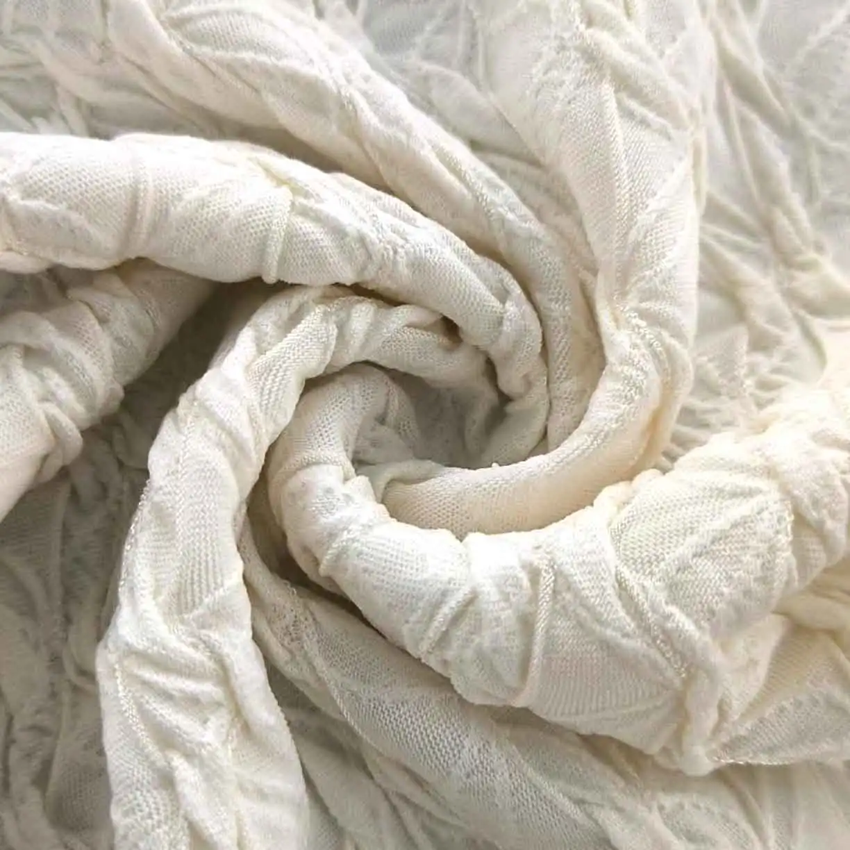 2024 New Arrival Soft 90% Polyester 10% Spandex Elastic Stretch Jacquard Pleated Knit Fabric For Women Dress