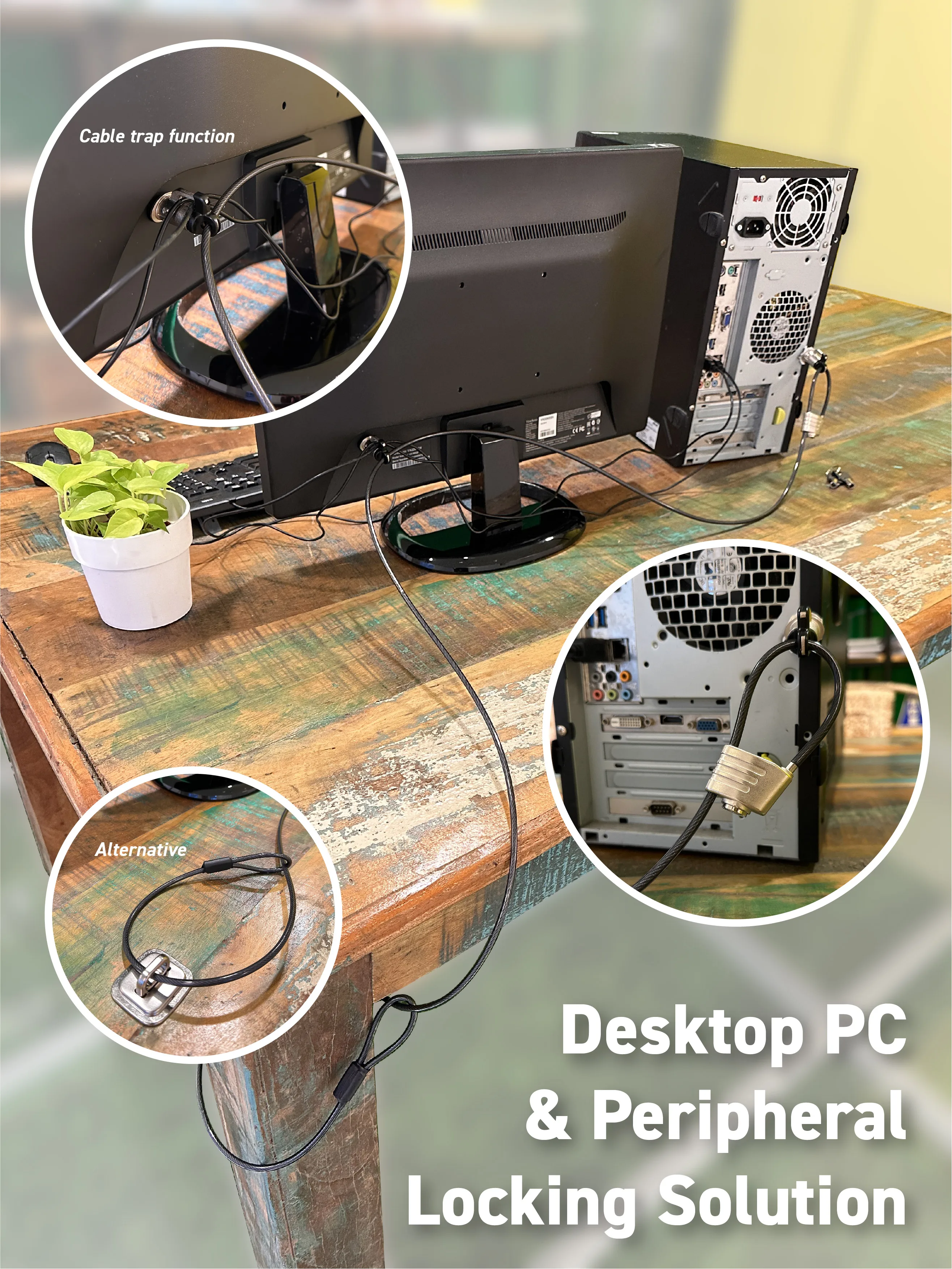 Cable lock PC locking solution computer desktop cable lock