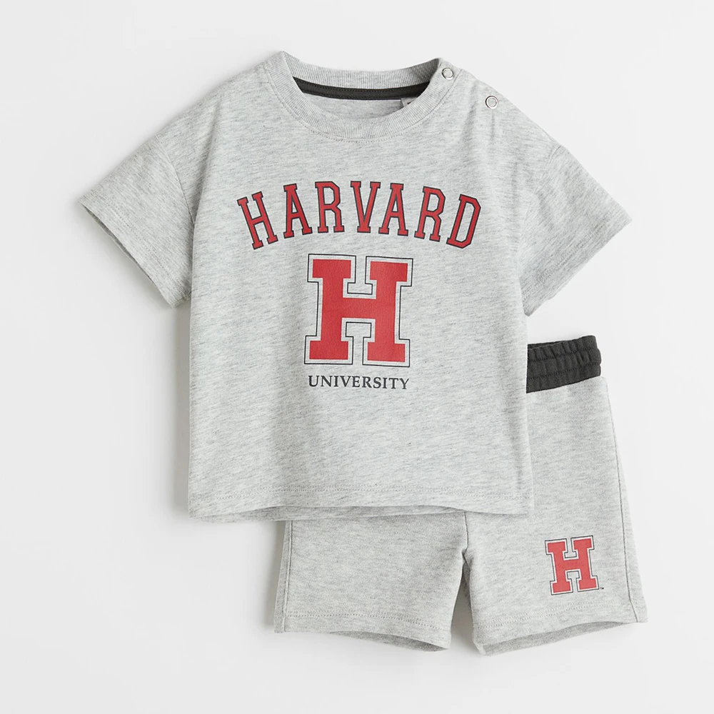 Summer Wholesale Children Kids Clothes Short Sleeve Baby T Shirt Boys Clothing Set Cotton