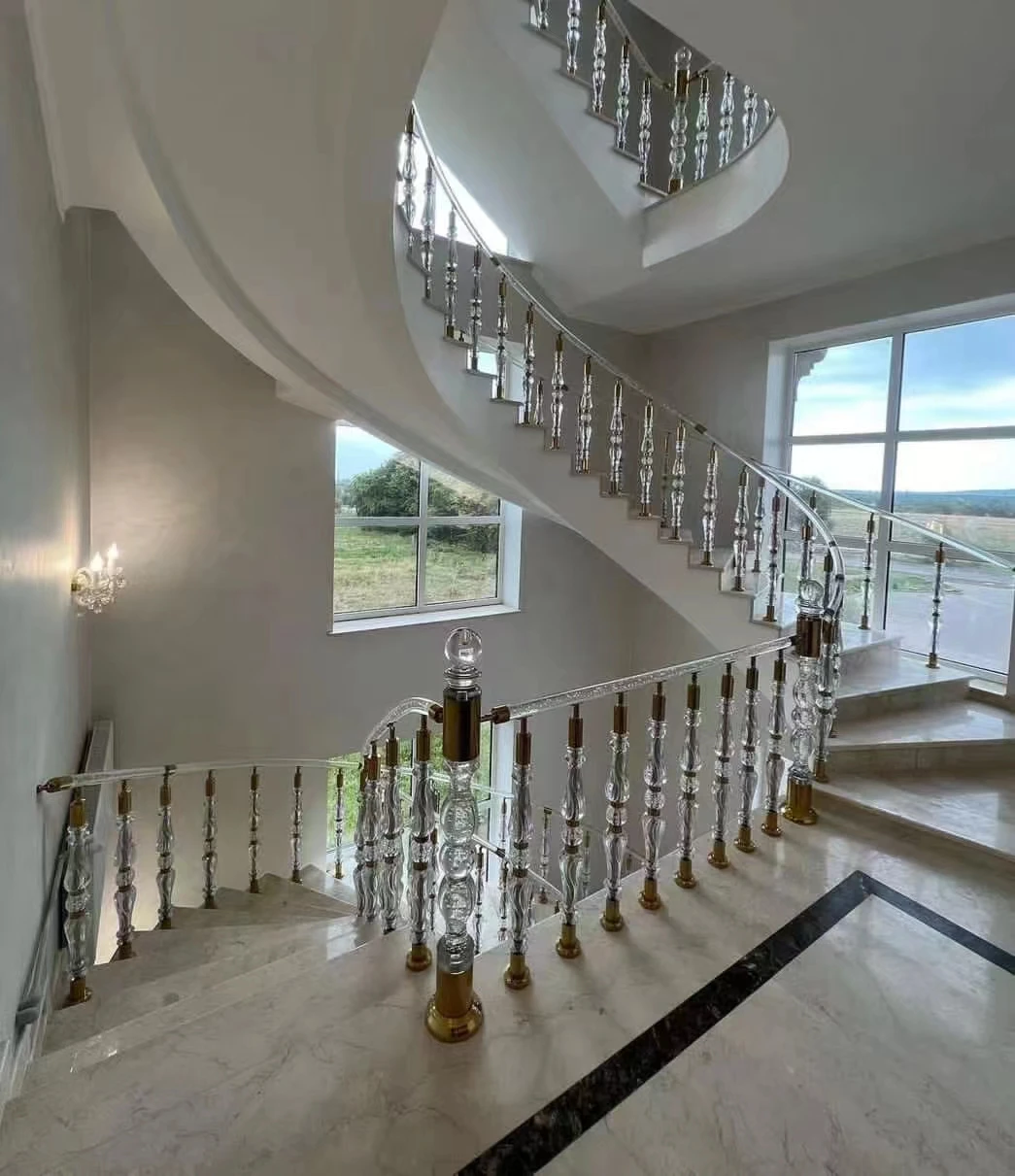 High quality Acrylic Crystal Baluster Handrail Acrylic Pillars Posts Staircase for house design