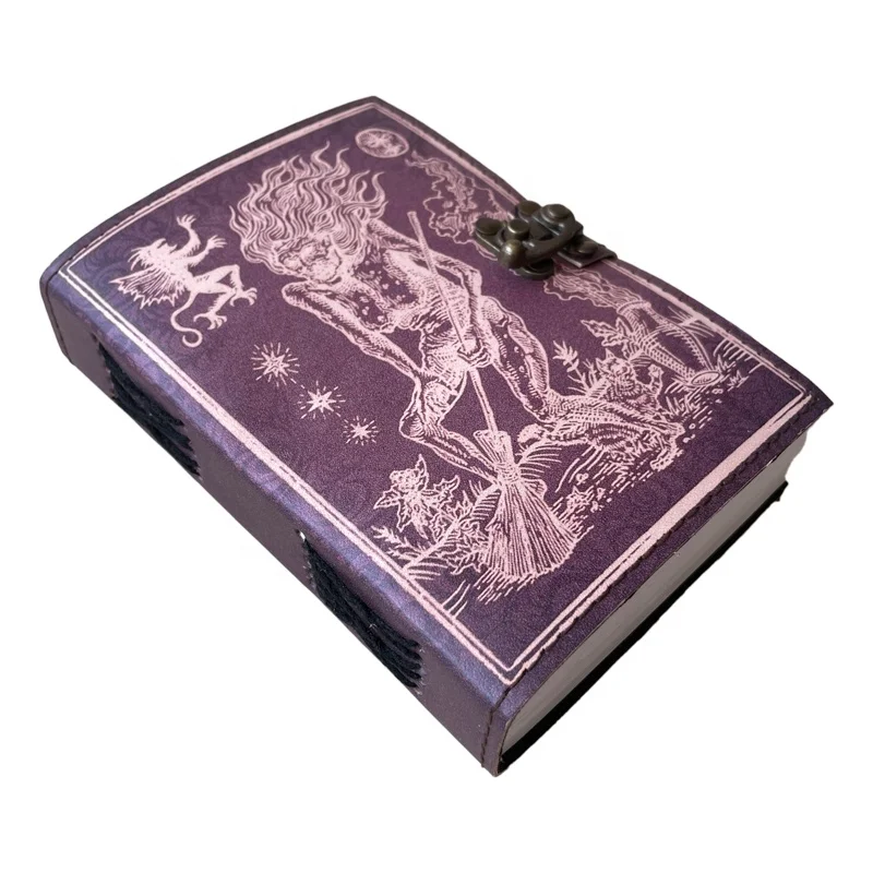 Vintage Notebook & Sketchbook Handmade Leather Printed Journal Magical Retro Collage Poster Design 120 Cotton Paper