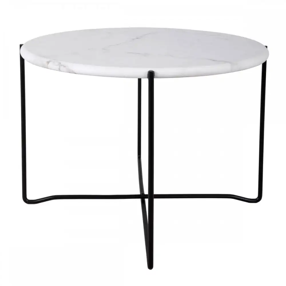 Round Shape Marble Top Coffee Table New Arrival Metal Base Super Special Design Center Table For Multi Occasion