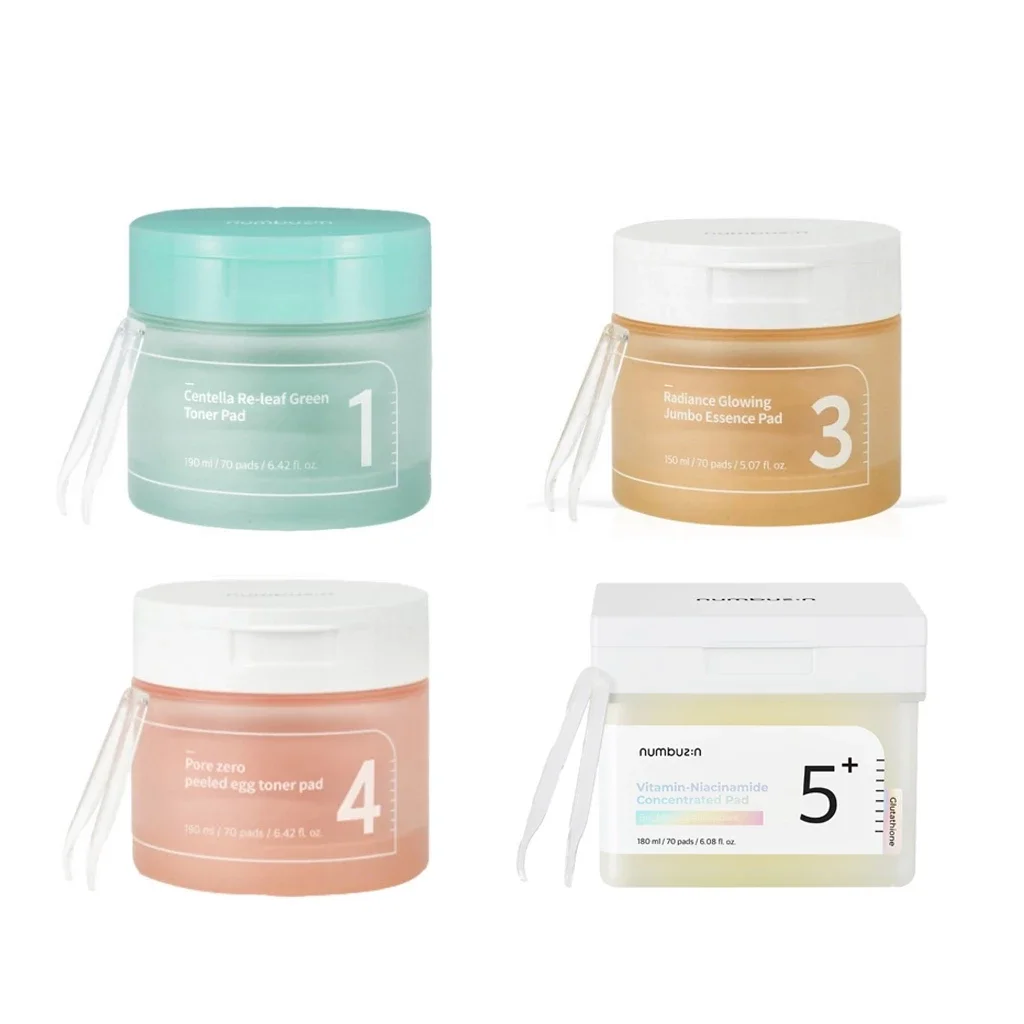 Korean Skin Care Products Original Face Care Toner Pad Numbuzin Skincare No.3 Radiance Glowing Jumbo Essence Pad 150ml / 70 Pads
