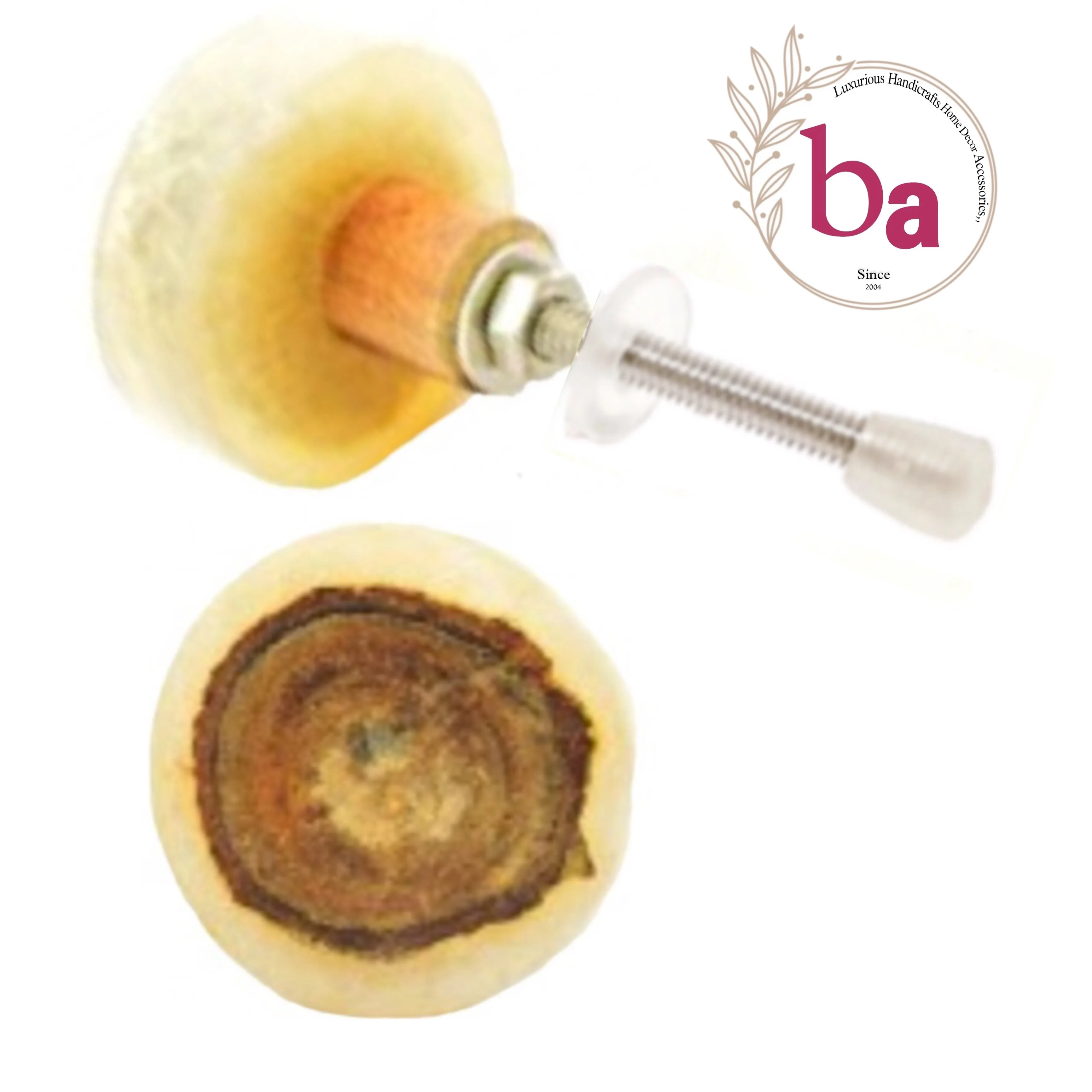 European Yellow Resin wood drawer door cabinet knobs & Pull Handle [HBRMW 167]