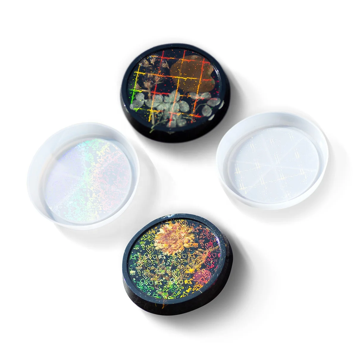 Новый 4 дюйма, силикон, голографический круглый Каботажное судно пресс-формы для смолы литейная