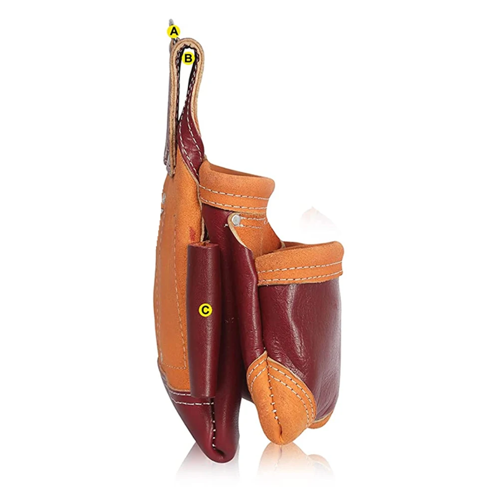 Top Quality Handmade leather tool Bag Storage Carpenter Construction Work 100% Genuine Leather Tool Pouch Tool Belt Set