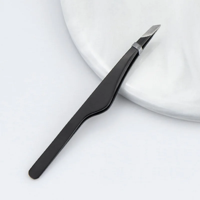 90 Degree Angle Stainless Steel Pink White Diamond Grip Eyelash Extension Tweezers Lash Tweezer