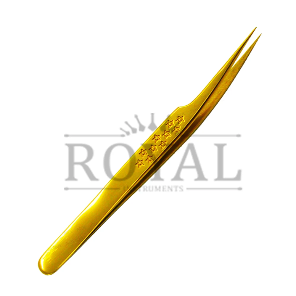 Set Of 2 Gold Plated New Custom Designed Volume Tweezers Lash Tweezers Eyelash Extension Tweezers Isolation