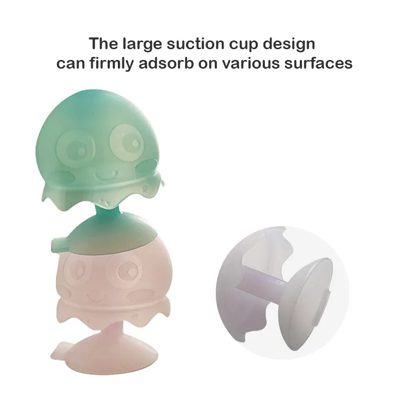 Water Jellyfish Bathtime Toy with Suction Summer Pool Refillable Bath Toys for Baby Happiness Energy