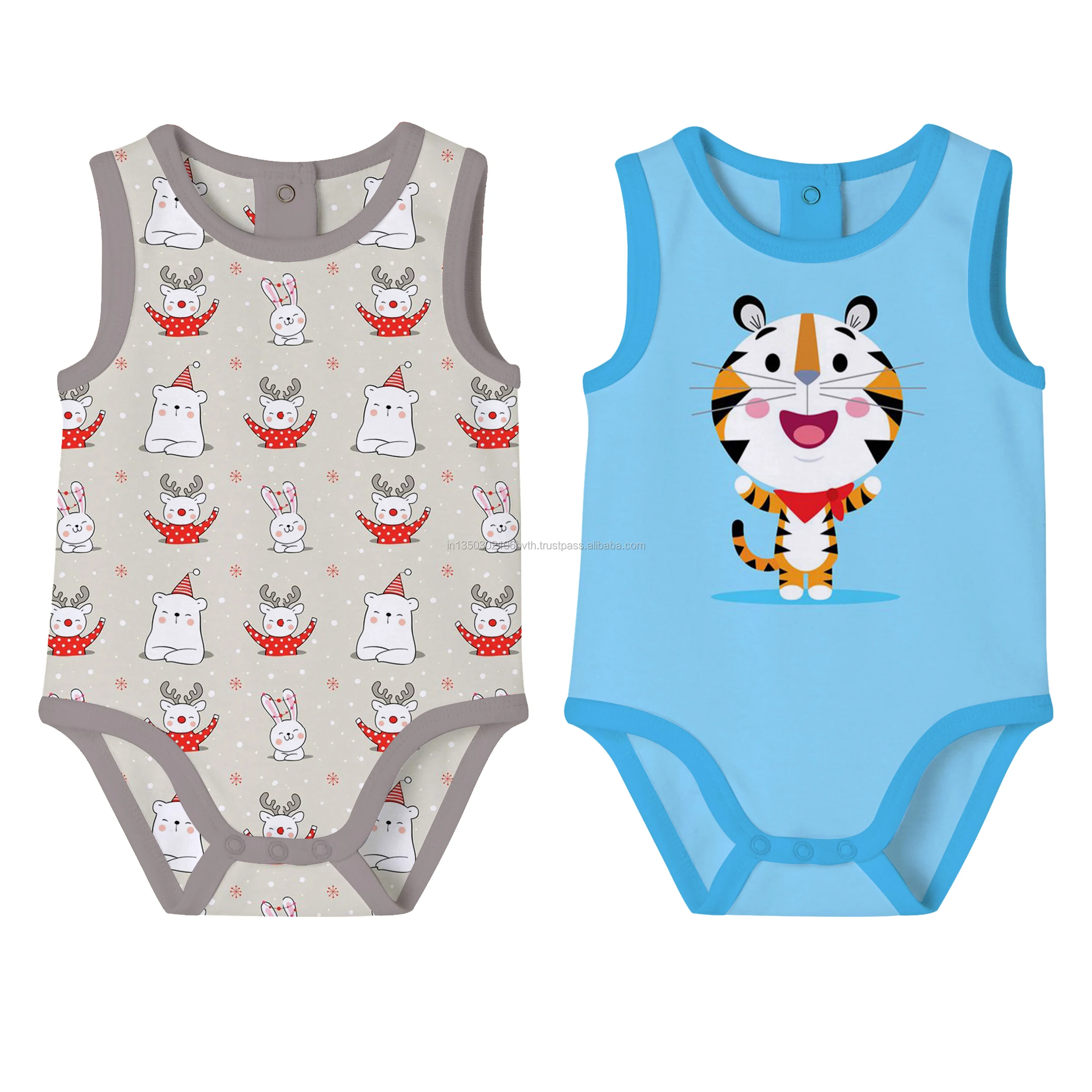 Premium Quality Unisex 100% Cotton Knitted Bamboo Fabric Romper Custom Size Print Pattern Baby Clothing 3 Years+ Export India