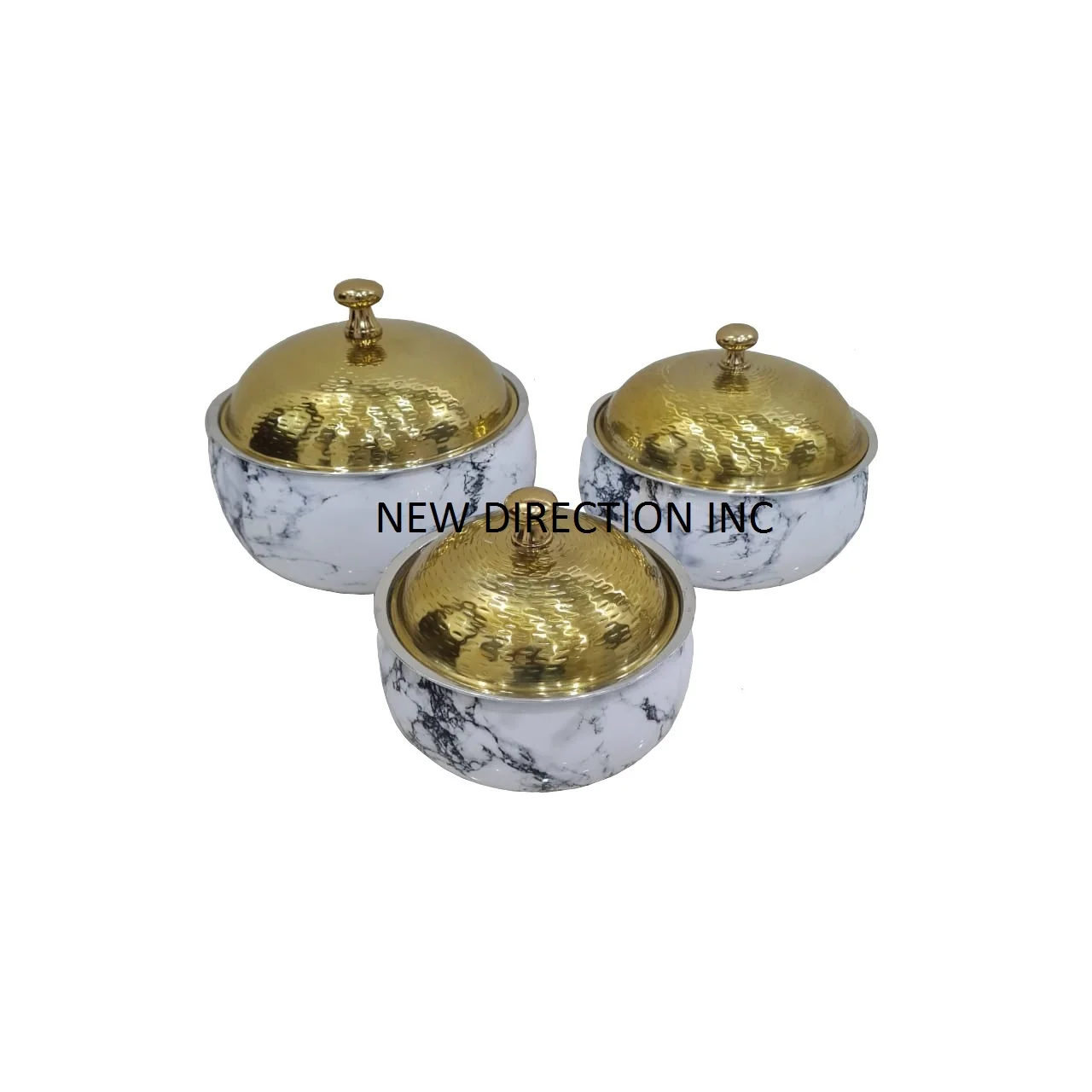 Luxurious Style Set Of 3 Stainless Steel Insulated Casserole Server Hot Pot Hot Selling Product Manufacturer From India