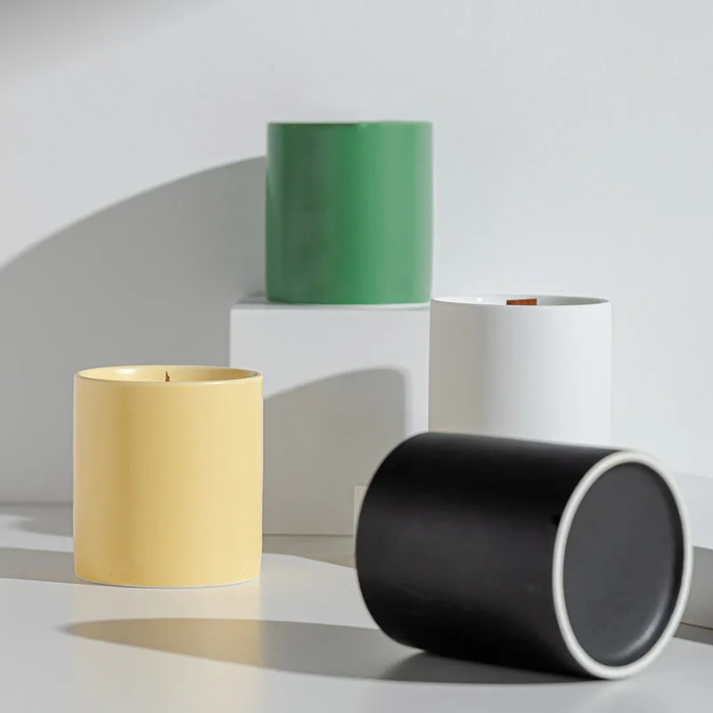 8oz 10oz 200g 250g wax unique luxury custom private label color ceramic container coconut soy wax scented candle