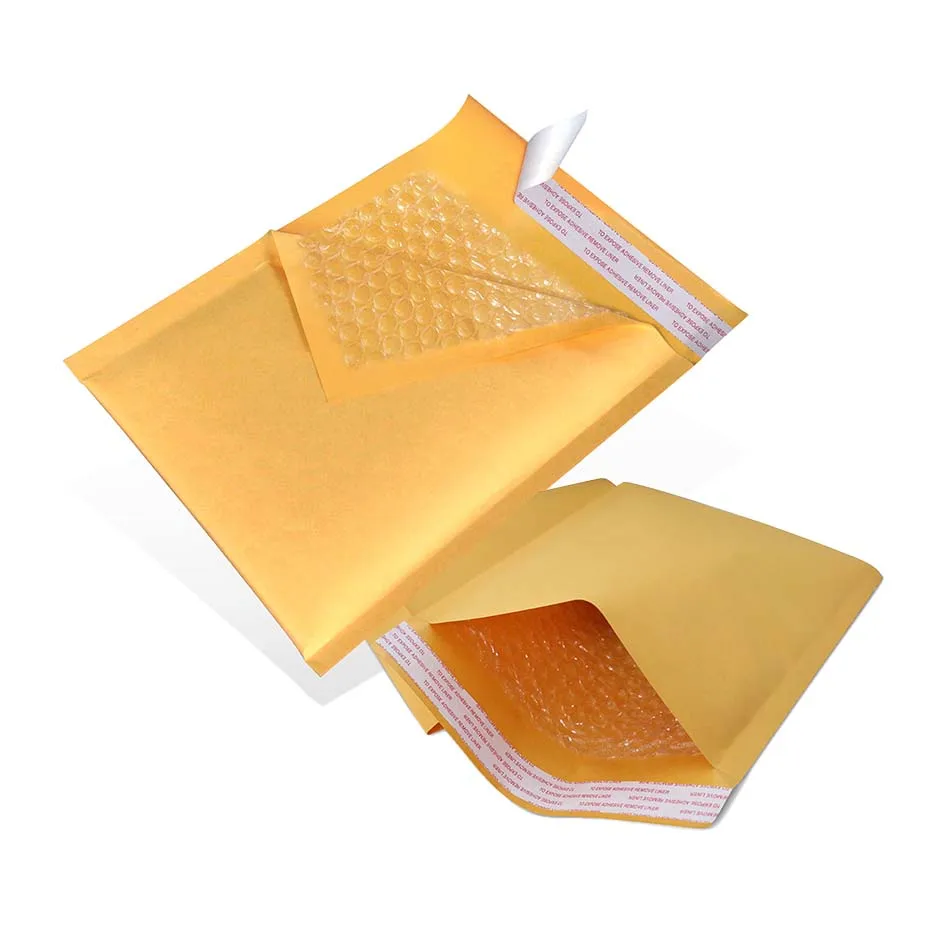 Best Seller PEFC Certified Golden Kraft Good Protection Peel and Seal Bubble Mailers 110gsm Light Weight B5 178X254mm