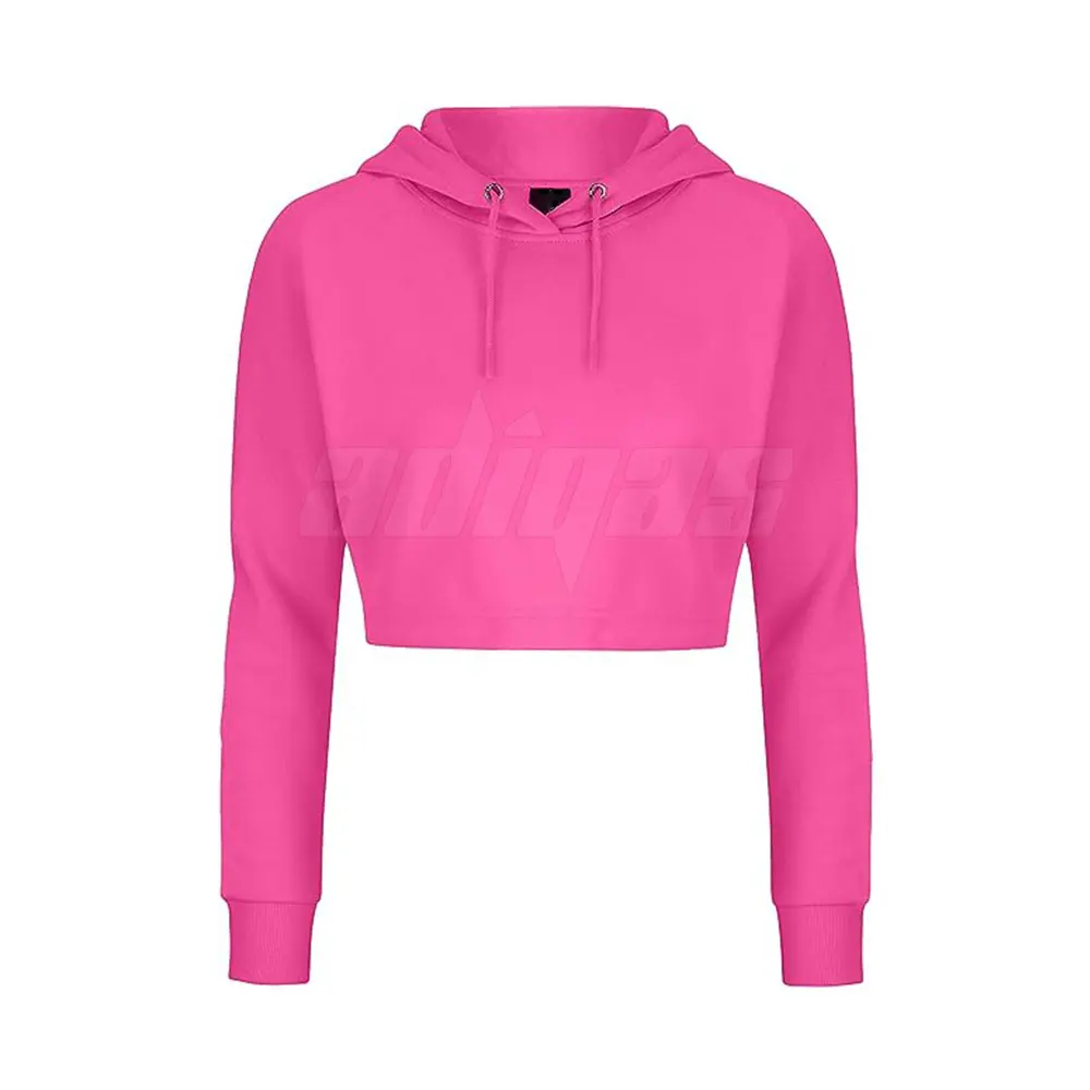 100% Cotton Crop Top Gym Hoodies For Womens Casual Drop Shoulder Oversized Printed Hoodie Sweatshirt