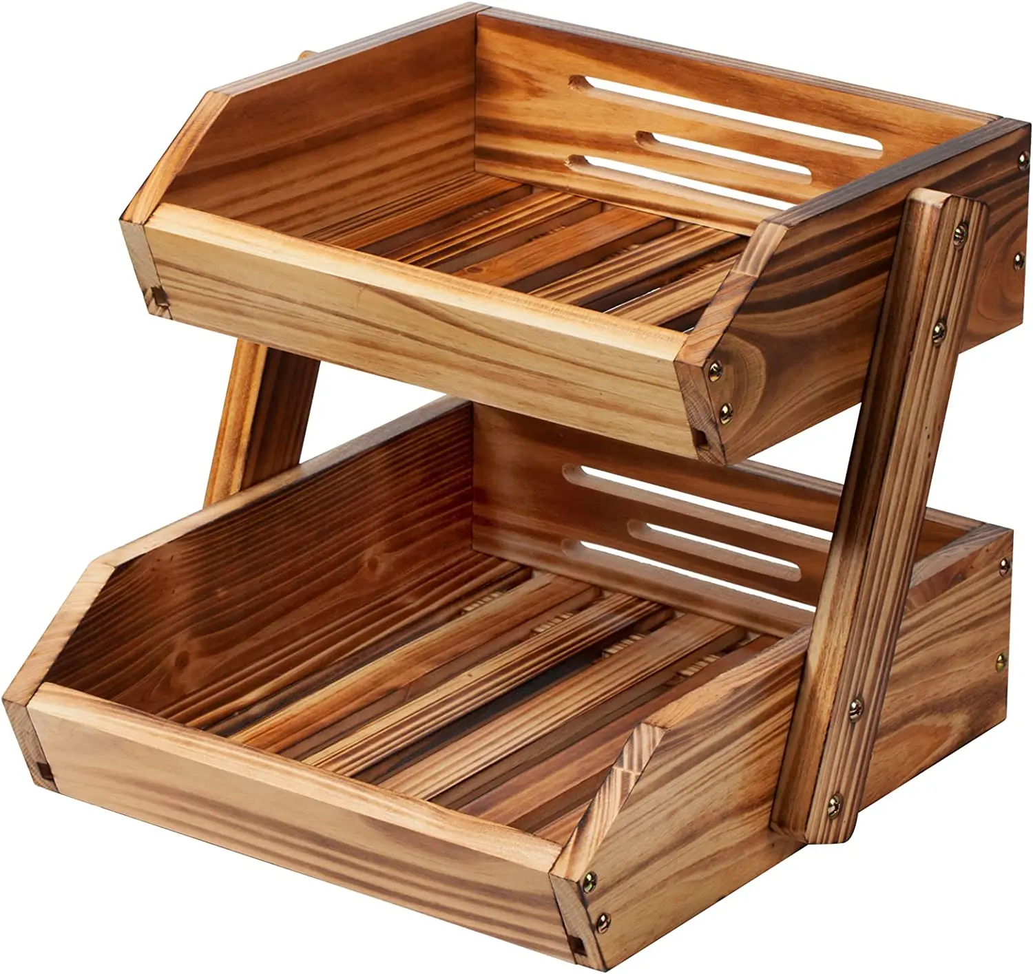 Wooden Vegetable and Fruit Food Storage Rack Wooden Kitchen Storage Basket Bread Pastry Storage Basket Wholesale Home Decor Wood