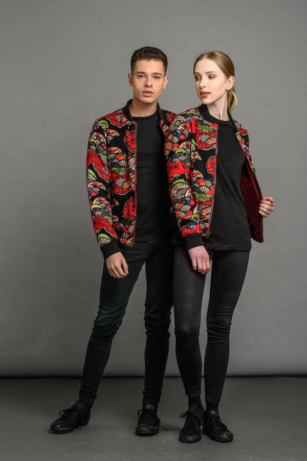 Custom Men Bomber Jacket Wholesale Autumn Lightweight Varsity Jackets with All Print Floral bomber jacket Manufacturers Pakistan