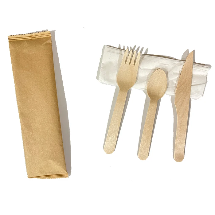 Hot Sale Disposable Wooden Spoon and Best Price Export Market Wood Cutlery Sets Knife Spoon Made in Vietnam