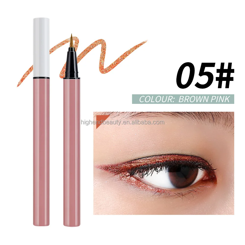 Private Label Waterproof Oil Free Soft Glitter Shimmer Rainbow Colorful Eyeliner Pencil