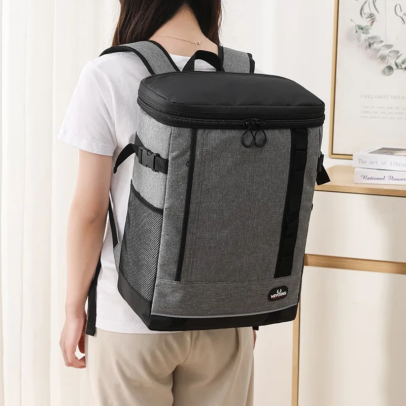 Hot Selling Cooler Backpack Bag Gray Blue Leak-Proof Ice Pack Double Color Waterproof Food Picnic Insulated Thermal Backpack Bag