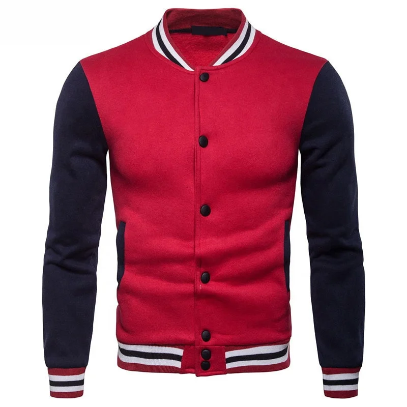 Customized High Quality New Men Baseball Jacket Men 2023 Fashion Design Wine Red Men Slim Fit College Varsity Jacket