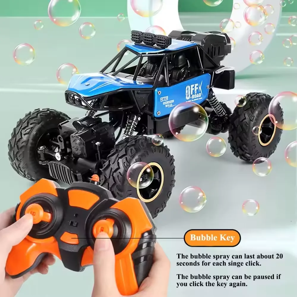 2.4Ghz Bubble Spray Rc Car 360 Degree Rotation Bubble Remote Control Car Toys Gifts With Lights Kids Summer Outdoor Bubble Toys
