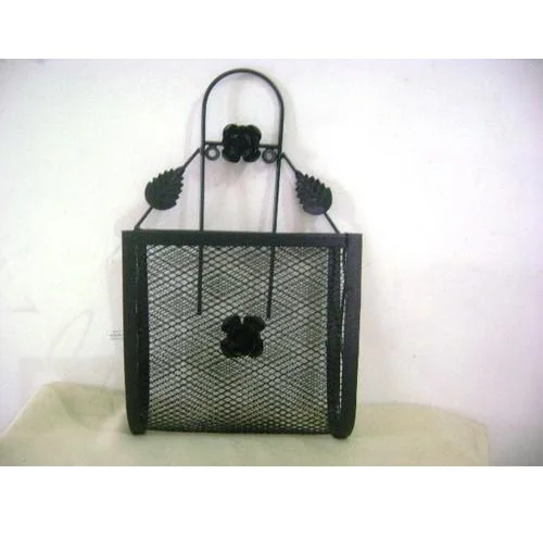 Indian Wire Mesh Metal Magazine And Books Holder Stand Leather Metal Magazine Rack Holder Desktop Office Hotel and Restaurant