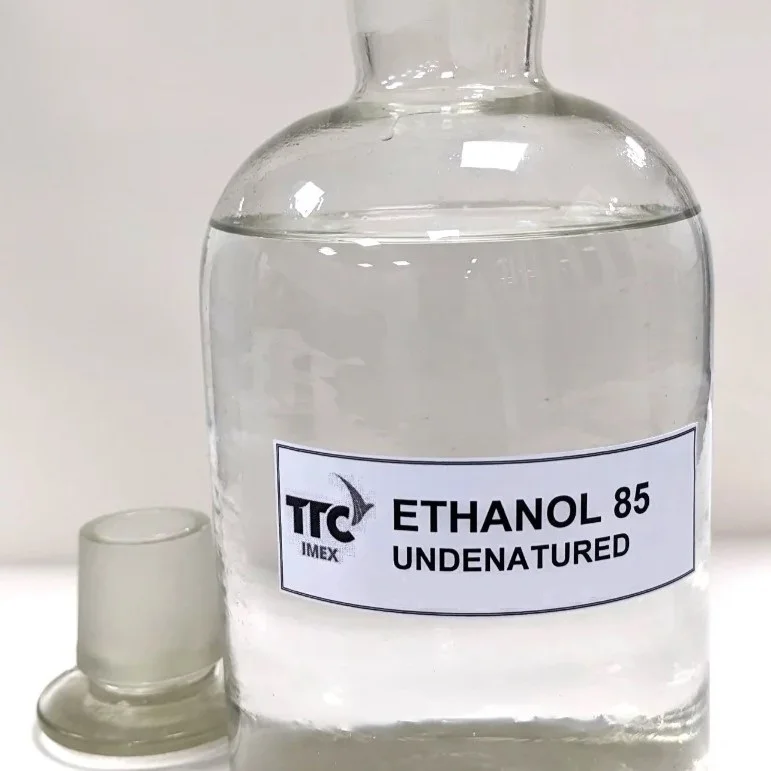 Ethyl alcohol eighty five degree from casava rice molasses corn for food drinks perfume medical in ISO IBC drums cosmetics chemi