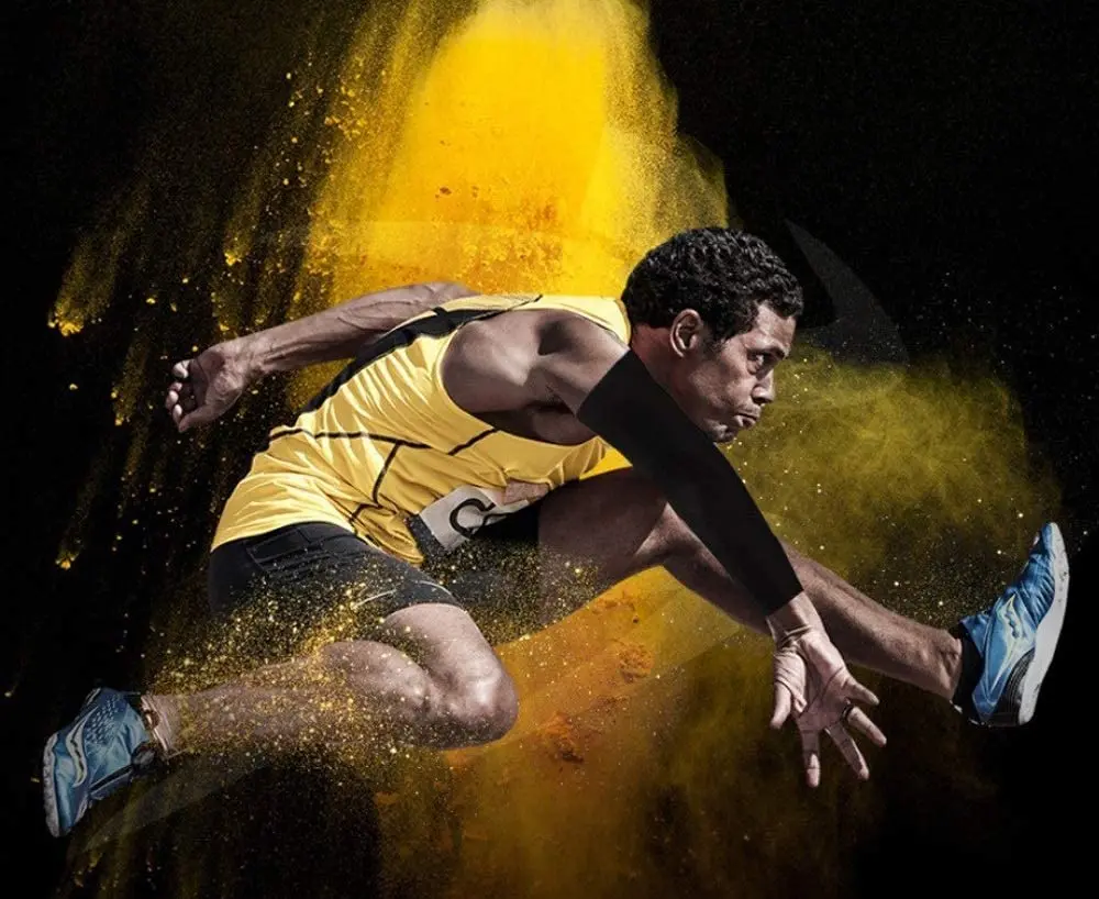 Gloves 1 Pair Arm Sleeve Compression Man Sports Arm Cycling Sleeves Summer UV Protection Running Volleyball gloves