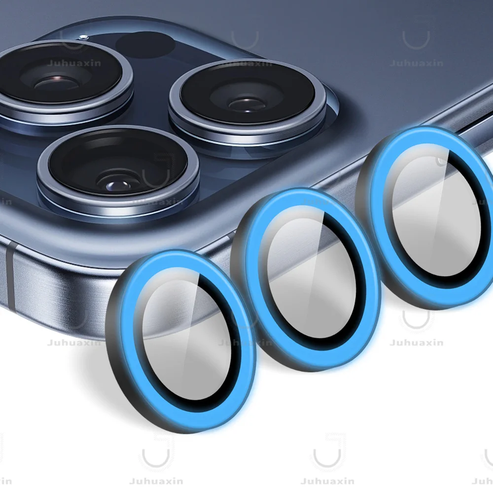 Светящиеся флуоресцентные линзы для камеры Juhuaxin 9H iPhone 16 pro max 15 14 13
