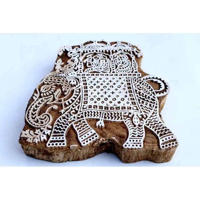 Elephant Indian block printing Textile Stamp Elephant Wooden Block Stamp Wooden Block  elephant Hand Carved printing stamp
