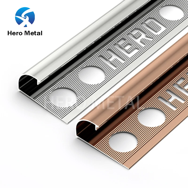 Wall Outside Corner Metal Aluminium Profile Round Shape Edge Curved Aluminum Tile Trim