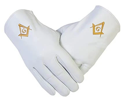 Masonic Customized Symbol Cotton Gloves White For Freemasons quick dry anti bacterial Masonic Formal Wear Gloves plain OEM