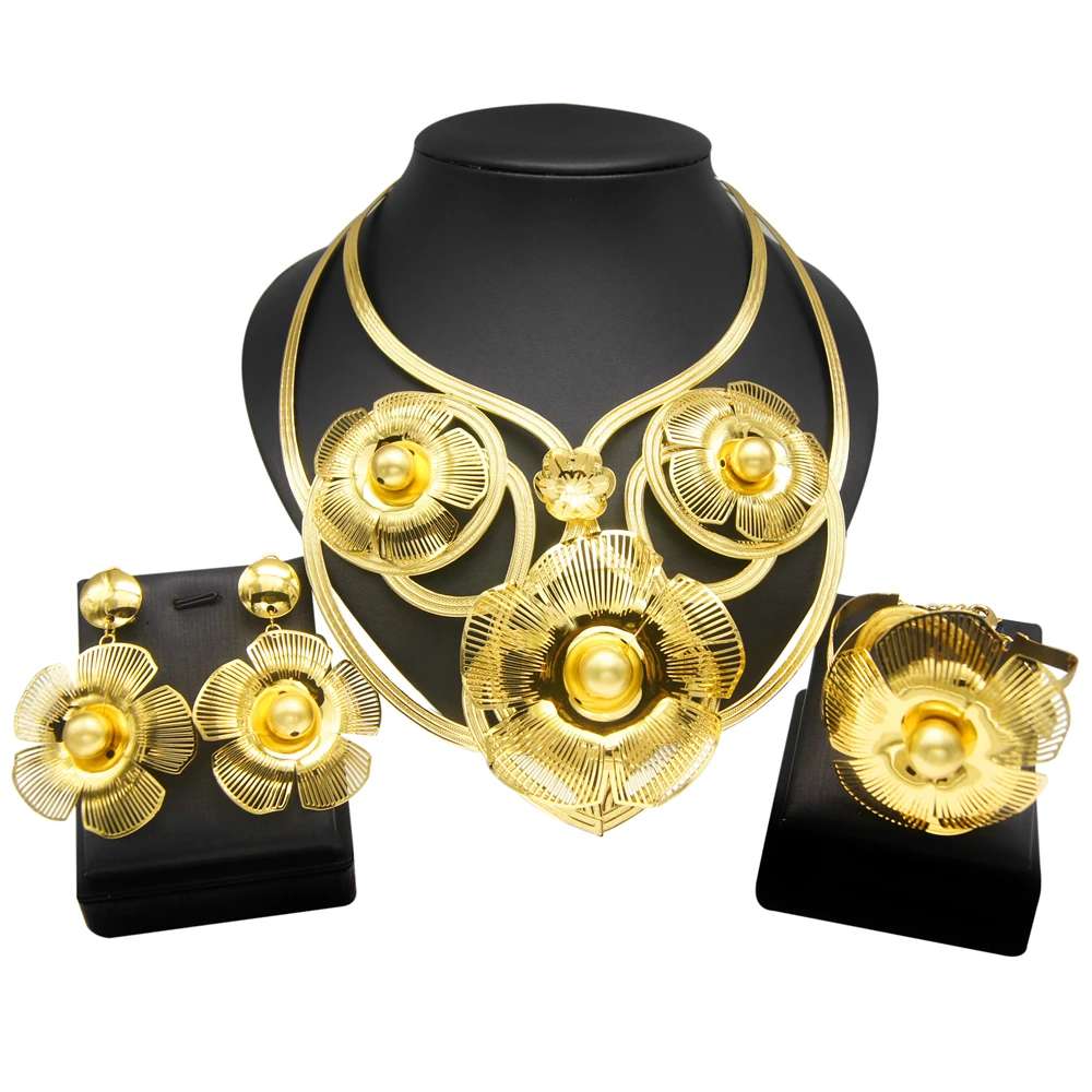 Zhuerrui Nigerian Bridal Italiano Fine Jewellery Set Brand Party Jewelry Set Women Brazilian Gold Jewelry Wholesale NH00052