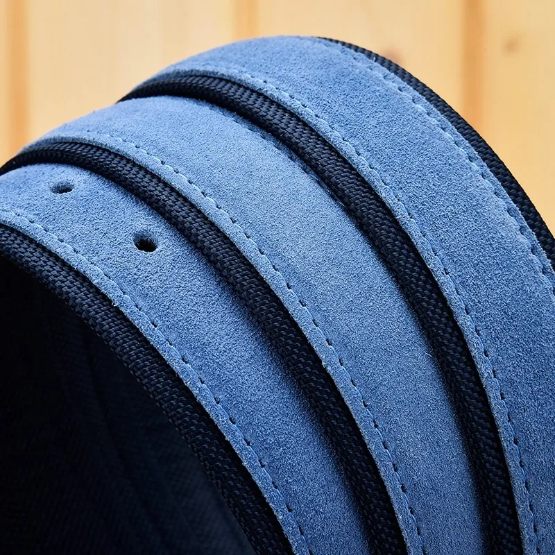 Male suede belt with oxford fabric men For Jeans Genuine Leather Strap Pin Buckle Cummerbunds men